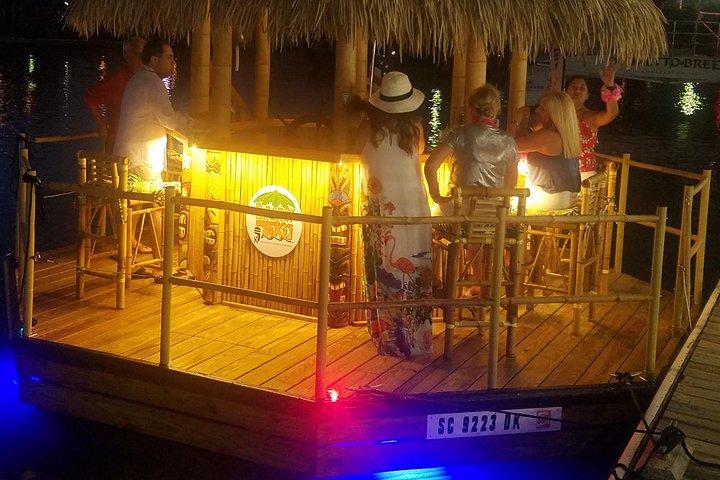 A Charleston Harbor Tour On A Polynesian Style Real Bamboo Motorized Tiki Bar. - thumb 1